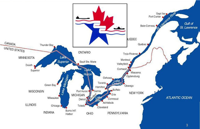 Great Lakes St. Lawrence Seaway Map